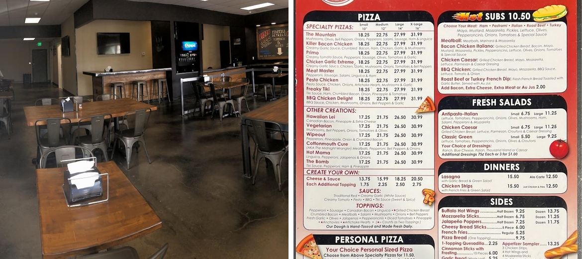 Shasta Pizza Company Menu